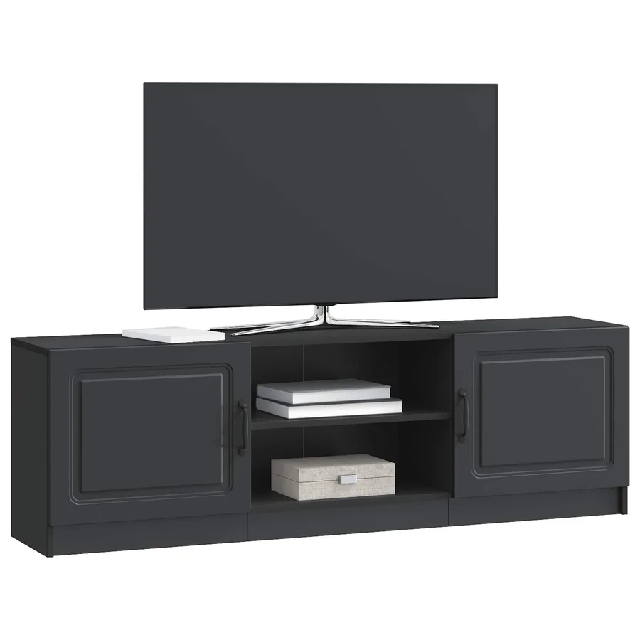 Meuble TV Noir 150 x 31 x 47 cm Bois d'ingénierie - 3