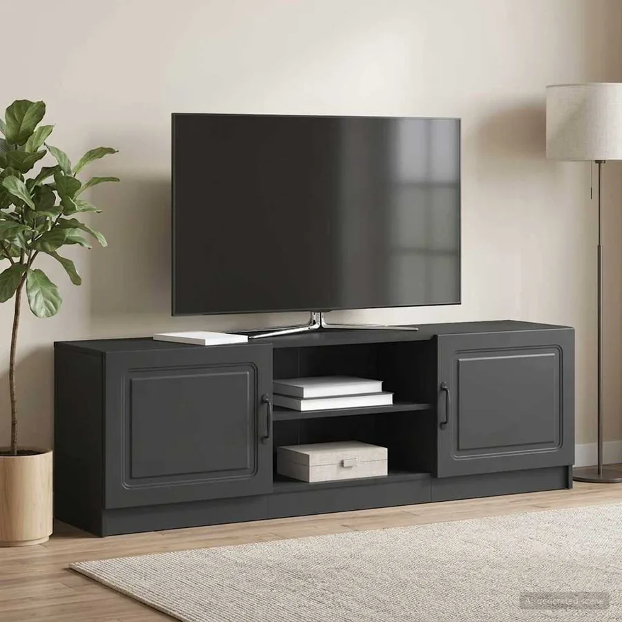 Meuble TV Noir 150 x 31 x 47 cm Bois d'ingénierie - 4