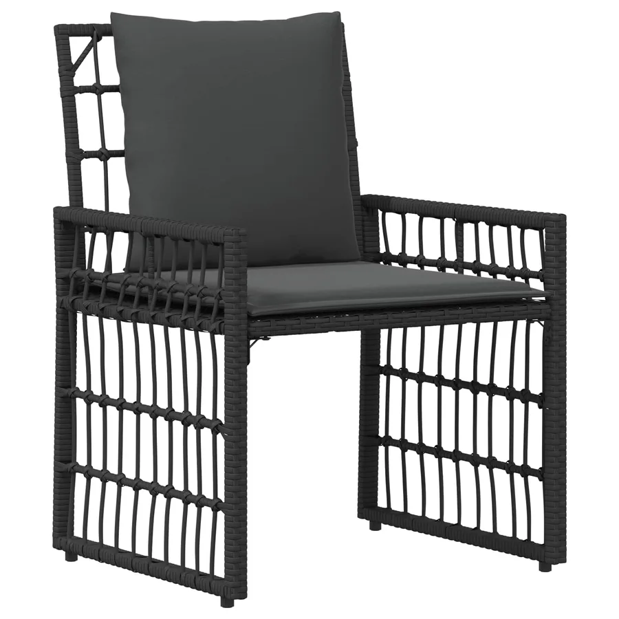 Ensemble de meubles d'extérieur 3 pcs Noir et Gris foncé - 5