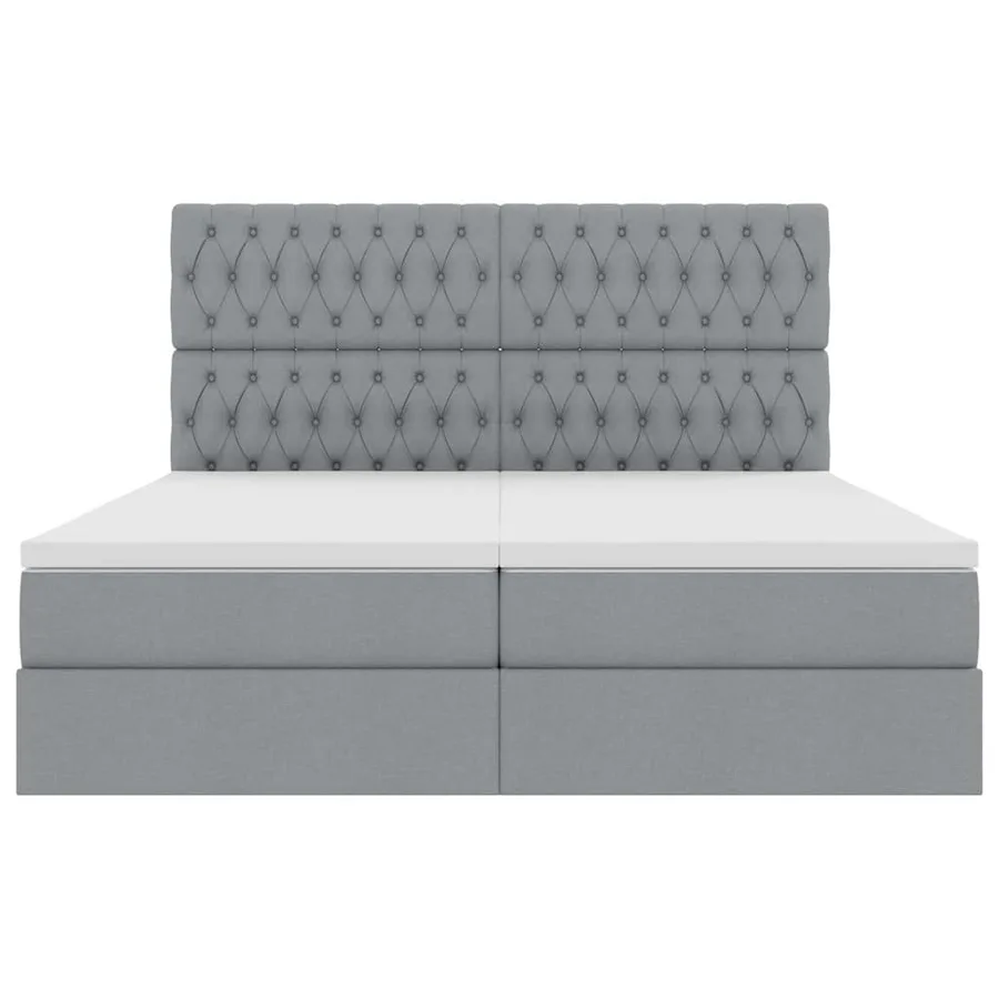 Lit de rangement LED avec matelas Gris clair 200 x 200 cm Tissu - 11