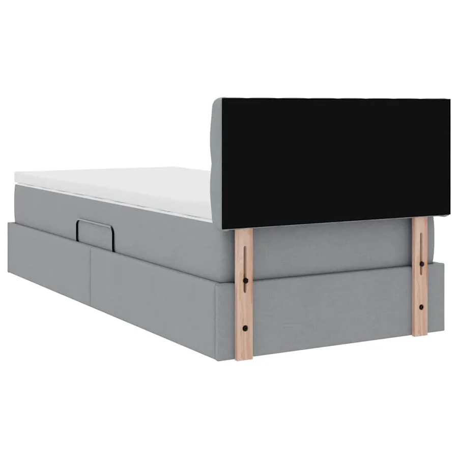 Lit avec rangement et matelas Gris clair 100 x 200 cm - 10
