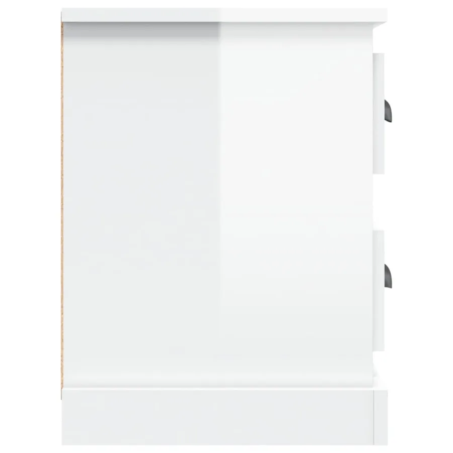 Meuble TV blanc brillant 102x35,5x47,5 cm bois d'ingénierie - 8