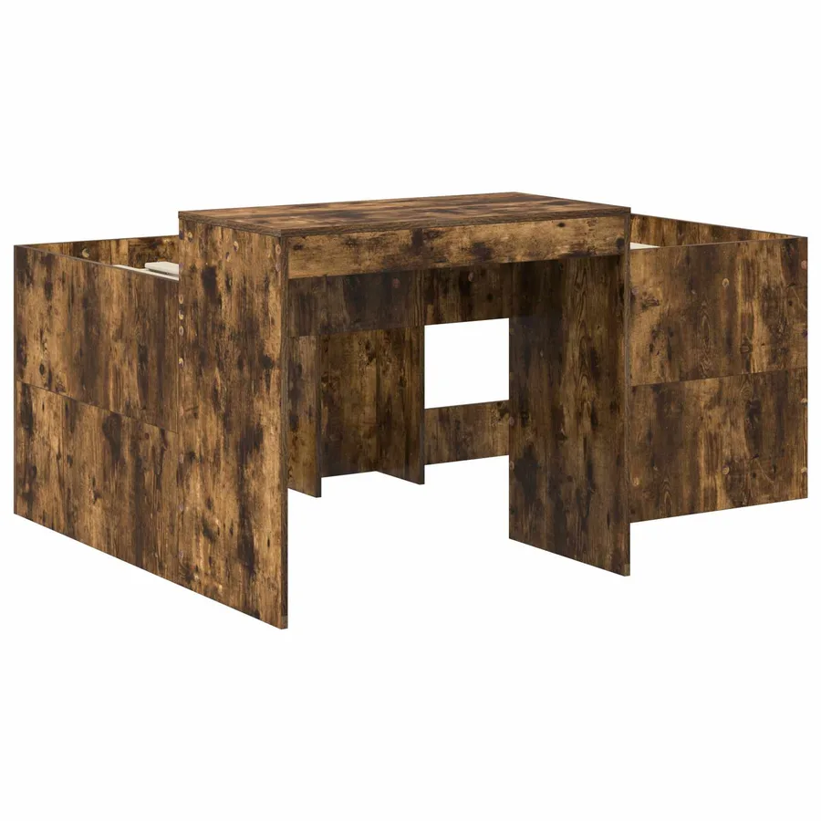 Lit haut pour enfants avec bureau Chêne fumé 80 x 160 cm - 3