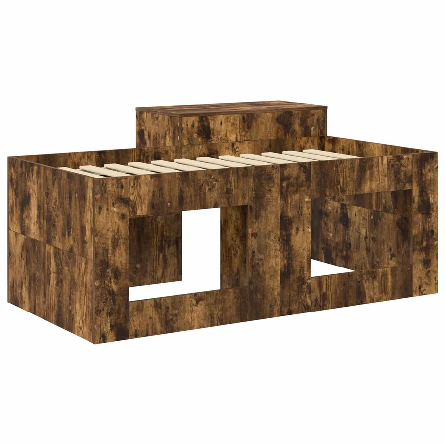 Lit haut pour enfants avec bureau Chêne fumé 80 x 160 cm - 5