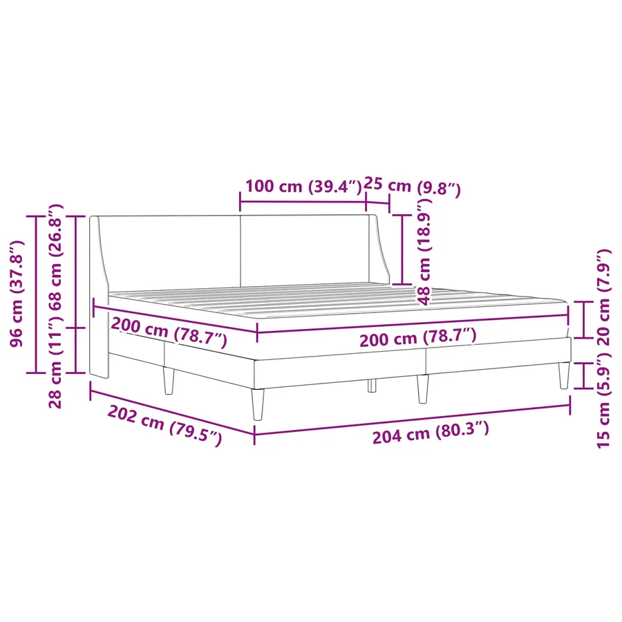Cadre de lit avec matelas avec tête de lit Polyester - 11