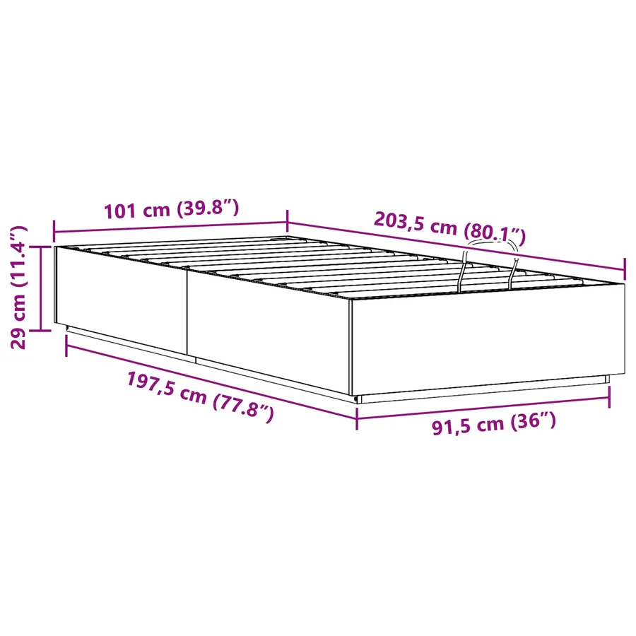 Cadre de lit ottoman avec rangement Blanc 100 x 200 cm - 12