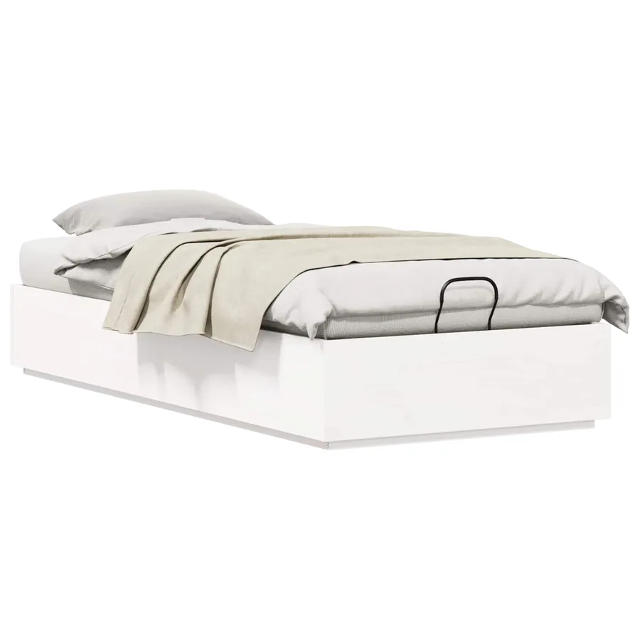 Cadre de lit ottoman avec rangement Blanc 100 x 200 cm - 3