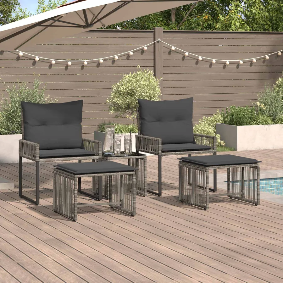 Ensemble de meubles d'extérieur 11 pcs Gris et Gris foncé