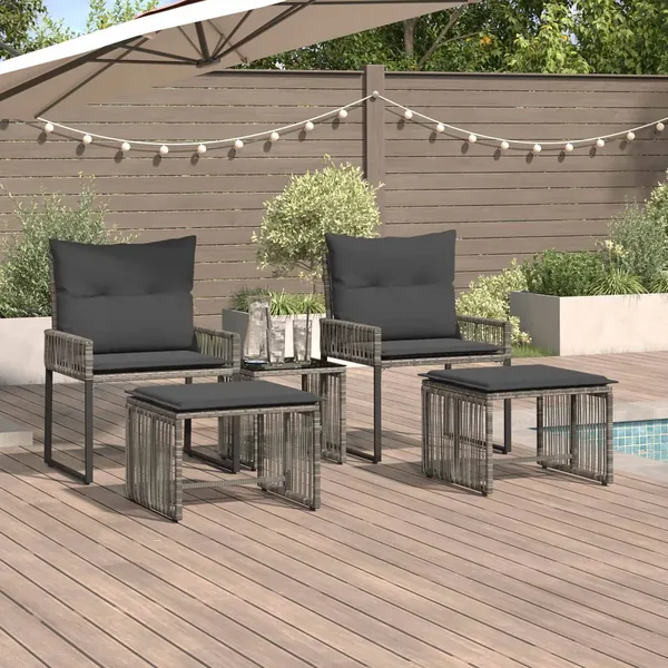 Ensemble de meubles d'extérieur 11 pcs Gris et Gris foncé