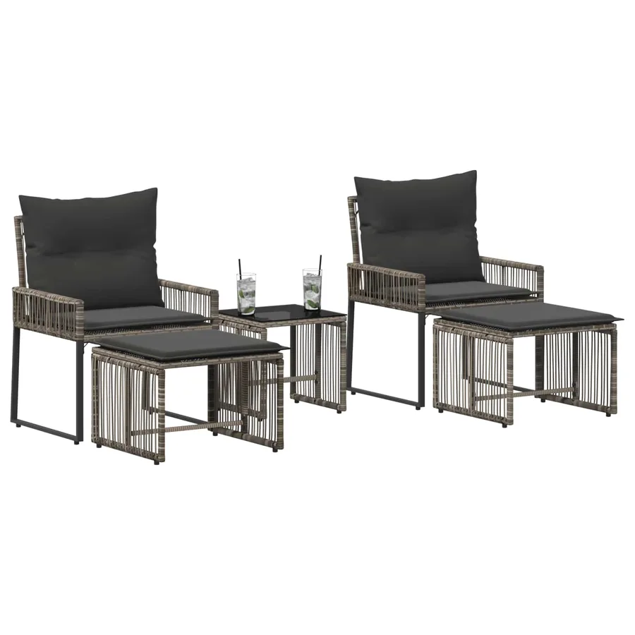 Ensemble de meubles d'extérieur 11 pcs Gris et Gris foncé - 3