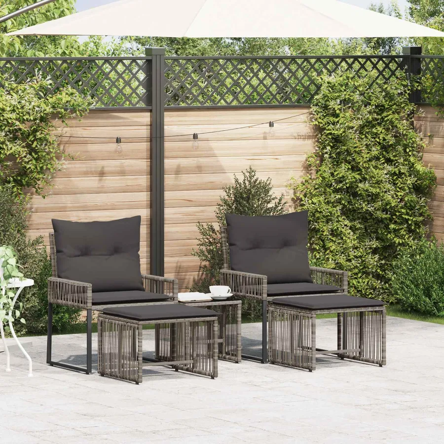 Ensemble de meubles d'extérieur 11 pcs Gris et Gris foncé - 4