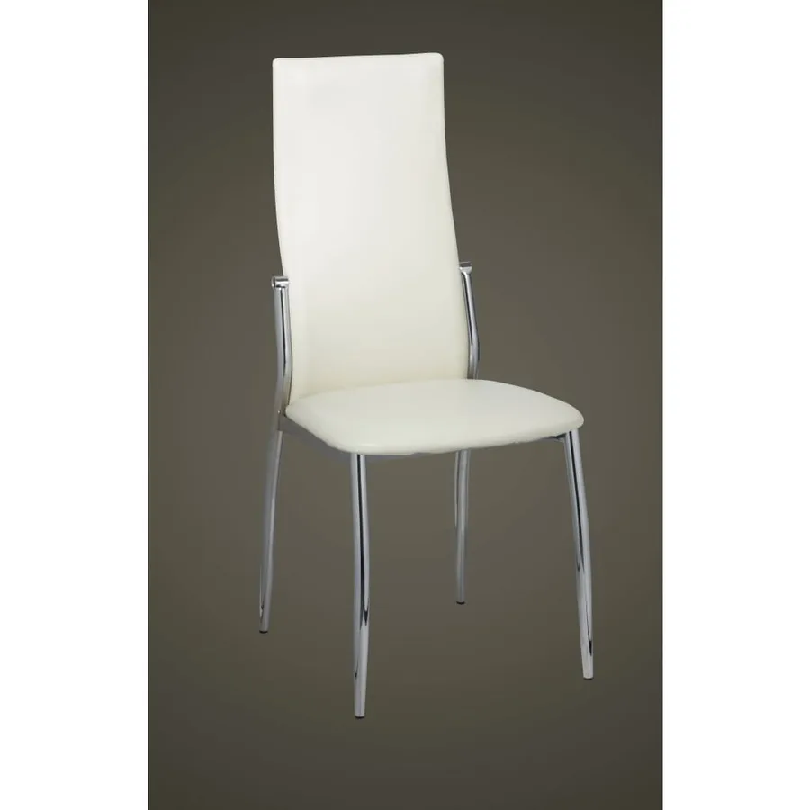 Chaises à manger lot de 4 blanc similicuir - 3