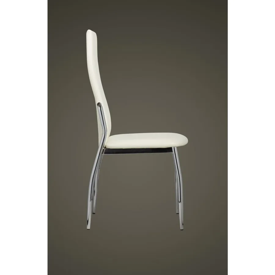 Chaises à manger lot de 4 blanc similicuir - 5