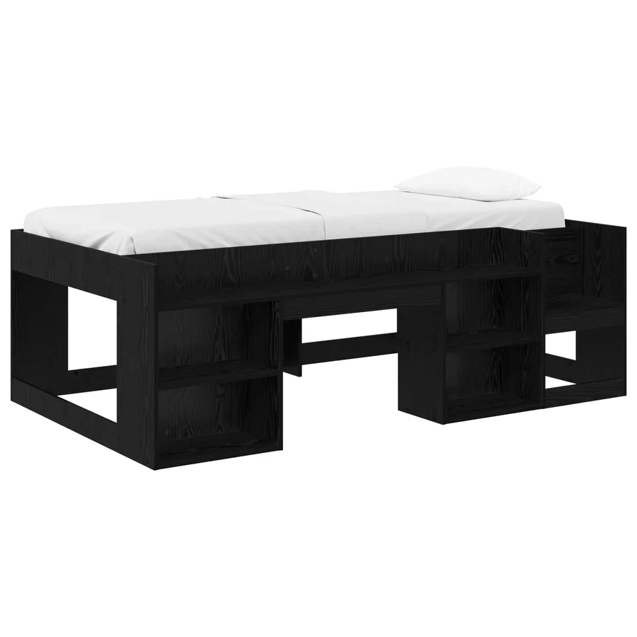 Cadre de lit pour enfants avec rangement Chêne noir - 2
