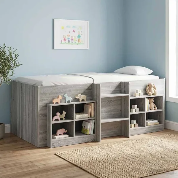 Cadre de Lit Élevé pour Enfants Sonoma gris 98,5 x 200 cm
