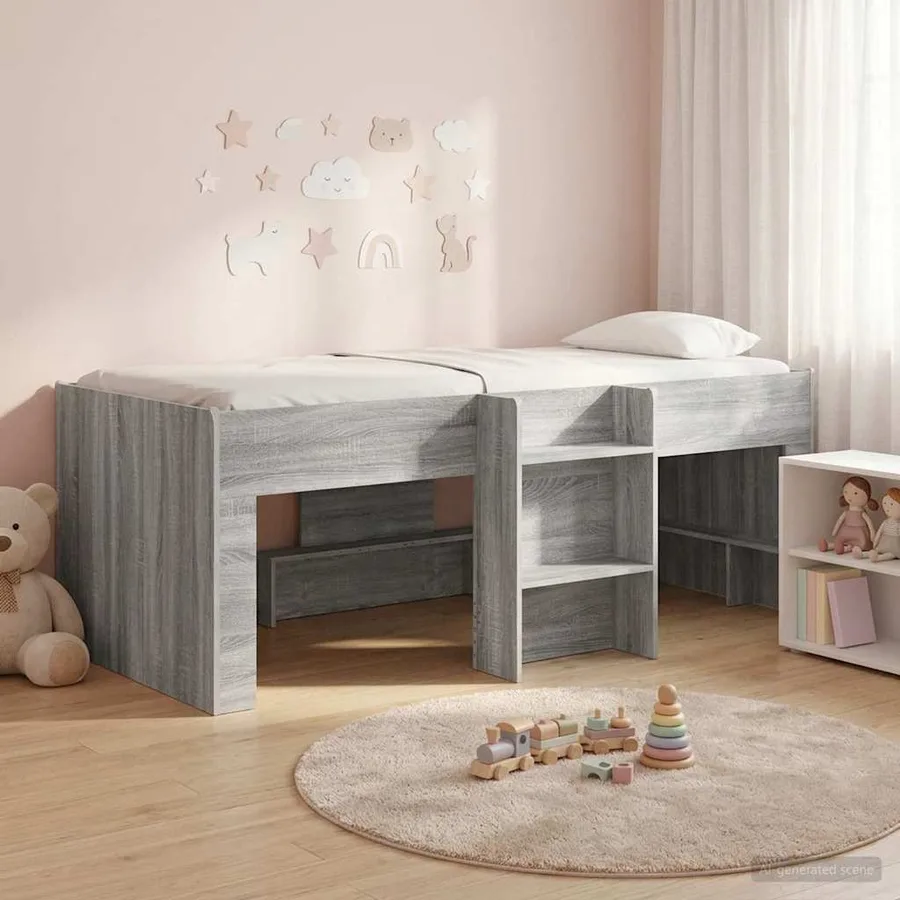Cadre de Lit Élevé pour Enfants Sonoma gris 98,5 x 200 cm - 3