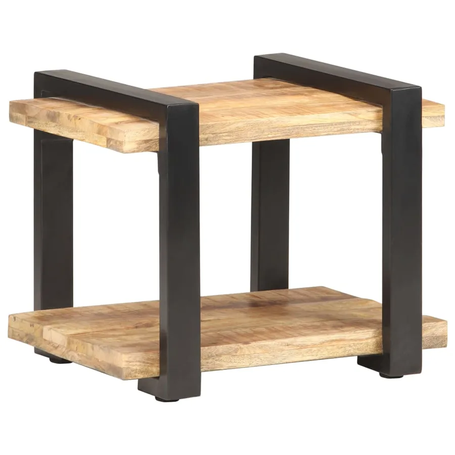 Table de chevet 50x40x40 cm Bois de manguier brut - 8