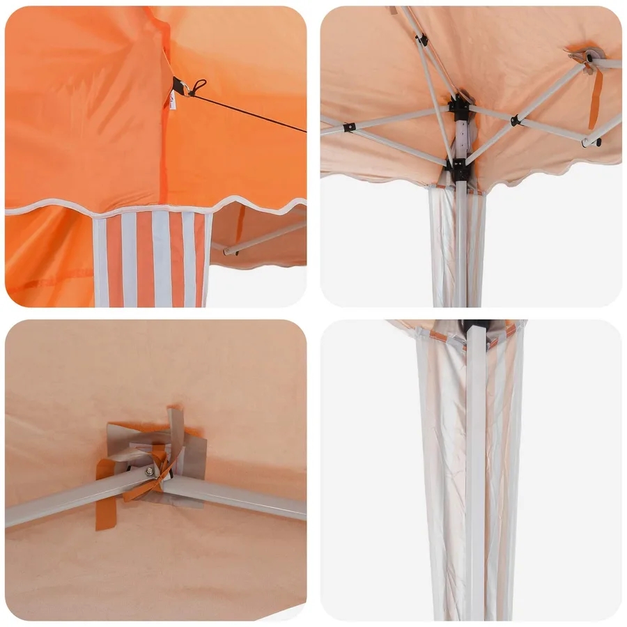 Tente de fête pop-up 575 x 289 x 245 cm Orange - 8