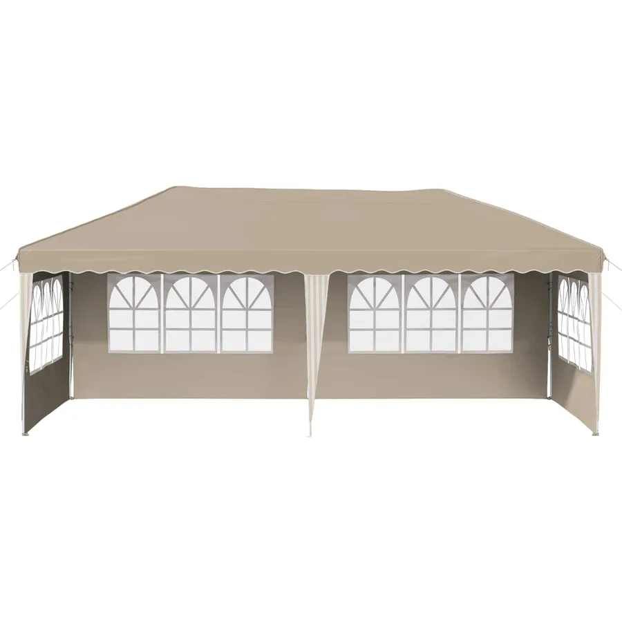 Tente de fête pop-up 575 x 289 x 245 cm Crème - 5