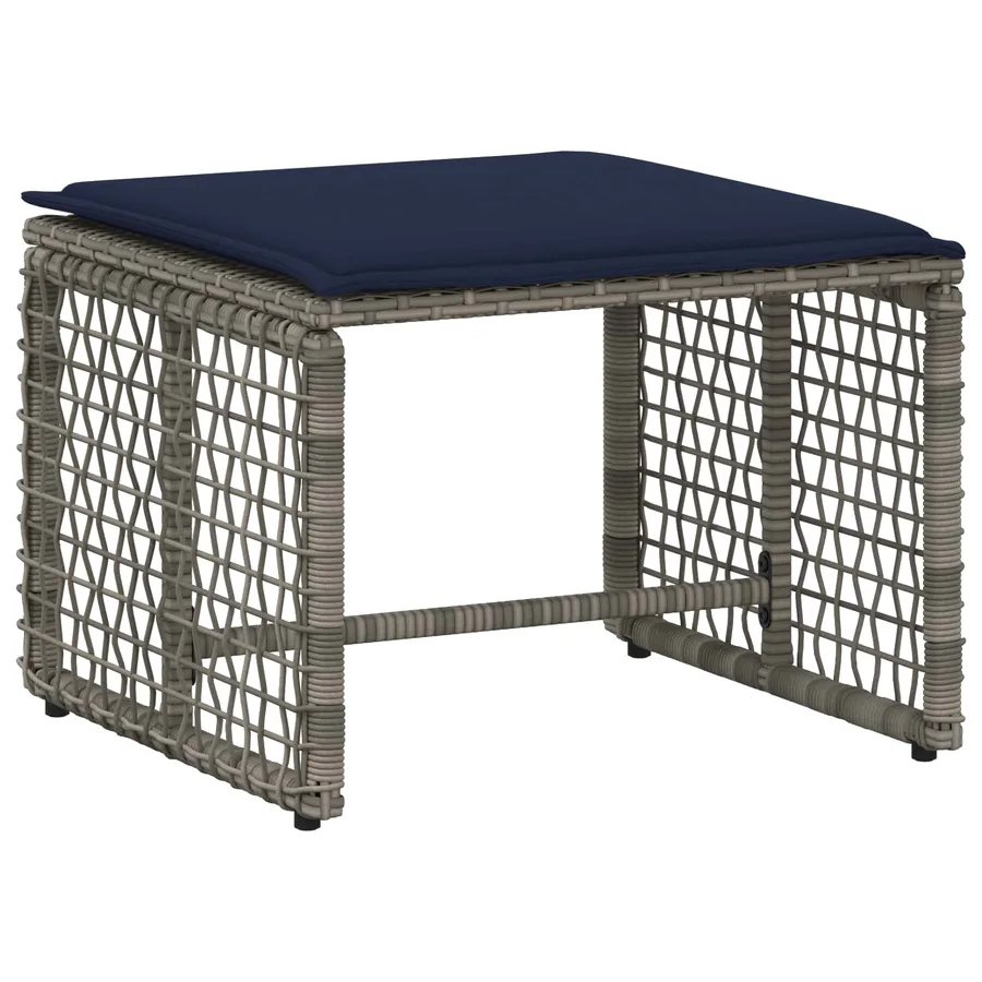 Ensemble de meubles d'extérieur 5 pcs Gris et marine - 4