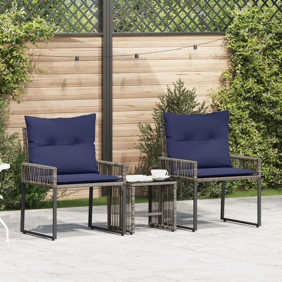 Ensemble de meubles d'extérieur 7 pcs Gris et bleu marine - 4