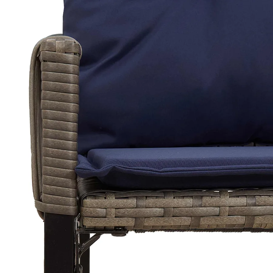 Ensemble de meubles d'extérieur 7 pcs Gris et bleu marine - 8