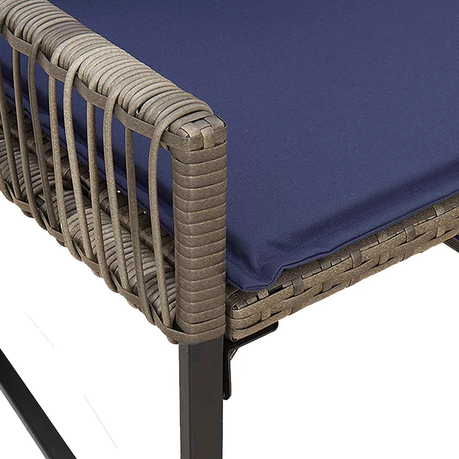 Ensemble de meubles d'extérieur 7 pcs Gris et bleu marine - 9
