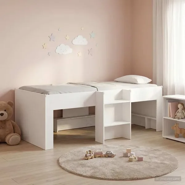Cadre de Lit Élevé pour Enfants Blanc 98,5 x 200 cm