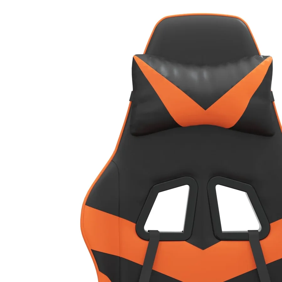 Chaise de jeu Noir et orange Similicuir - 11