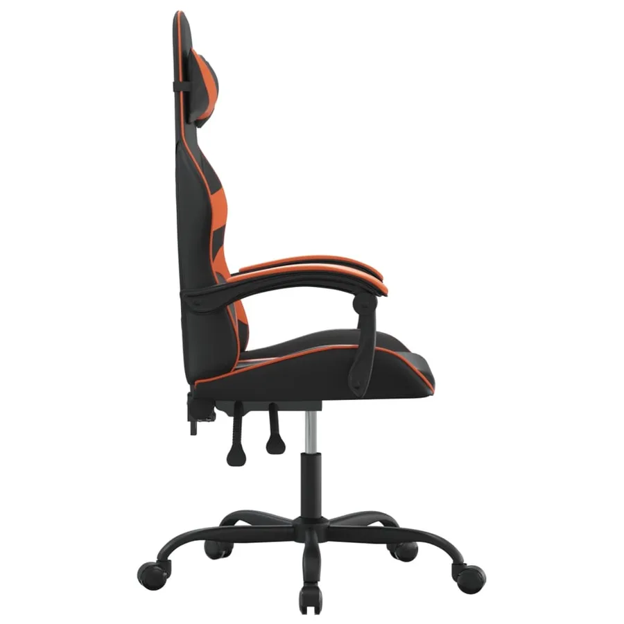 Chaise de jeu Noir et orange Similicuir - 4