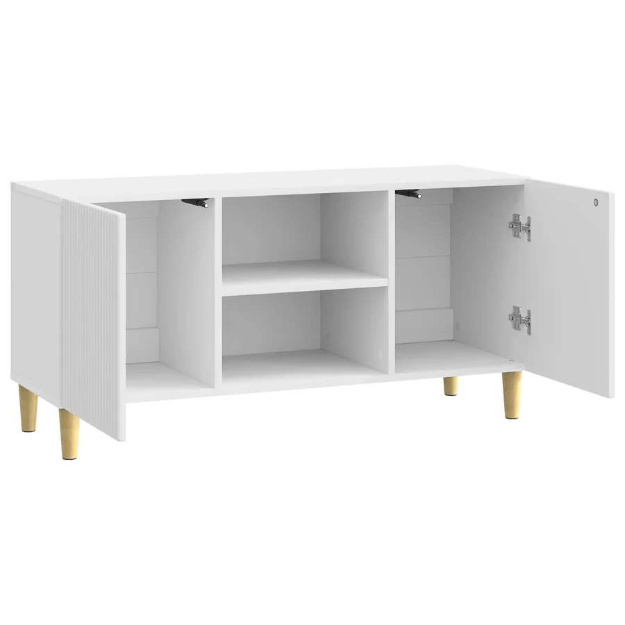Meuble TV Blanc brillant 102 x 34,5 x 50 cm Bois d'ingénierie - 5