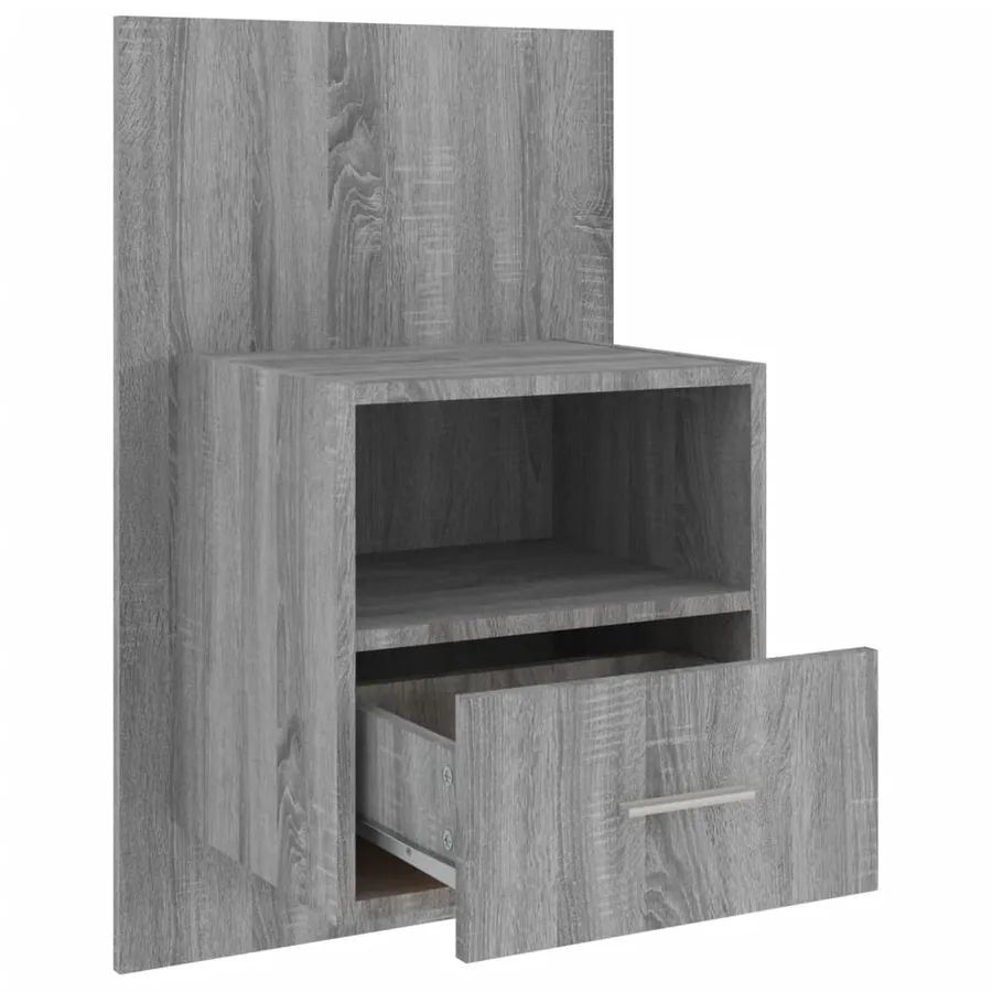 Tables de chevet murales 2 pcs Sonoma gris - 7