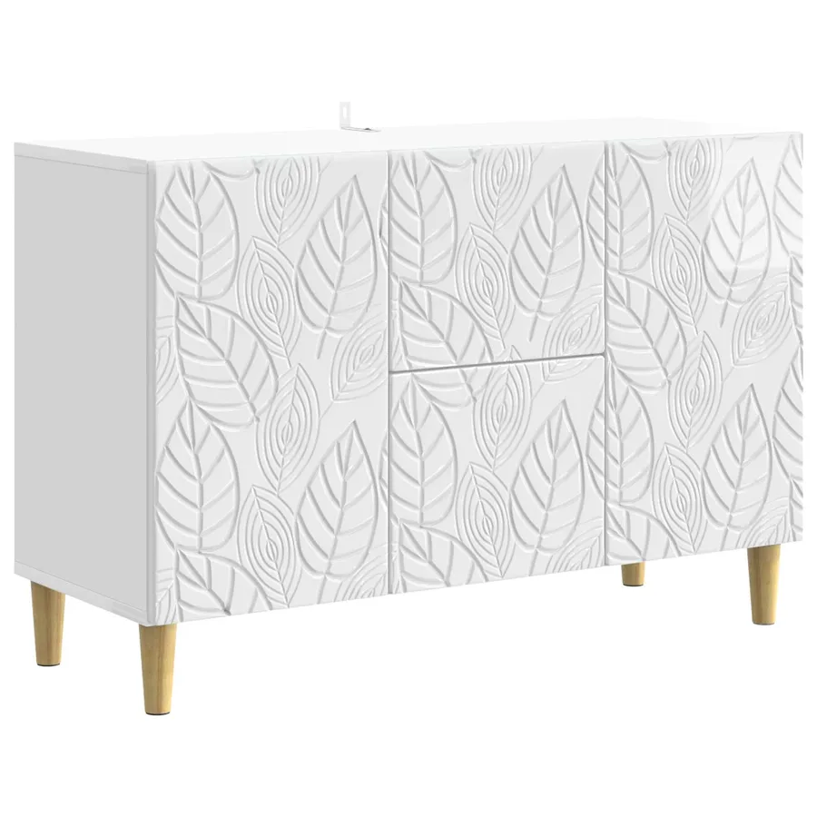 Buffet Blanc brillant 89 x 34,5 x 60 cm Bois d'ingénierie - 2
