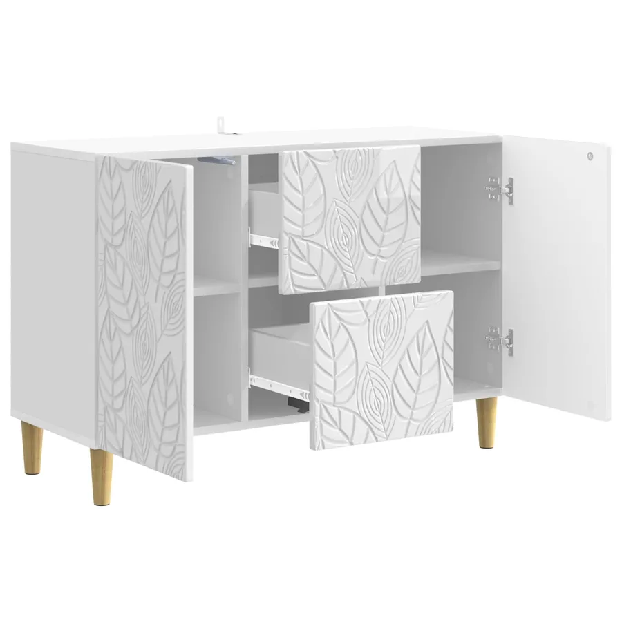 Buffet Blanc brillant 89 x 34,5 x 60 cm Bois d'ingénierie - 4