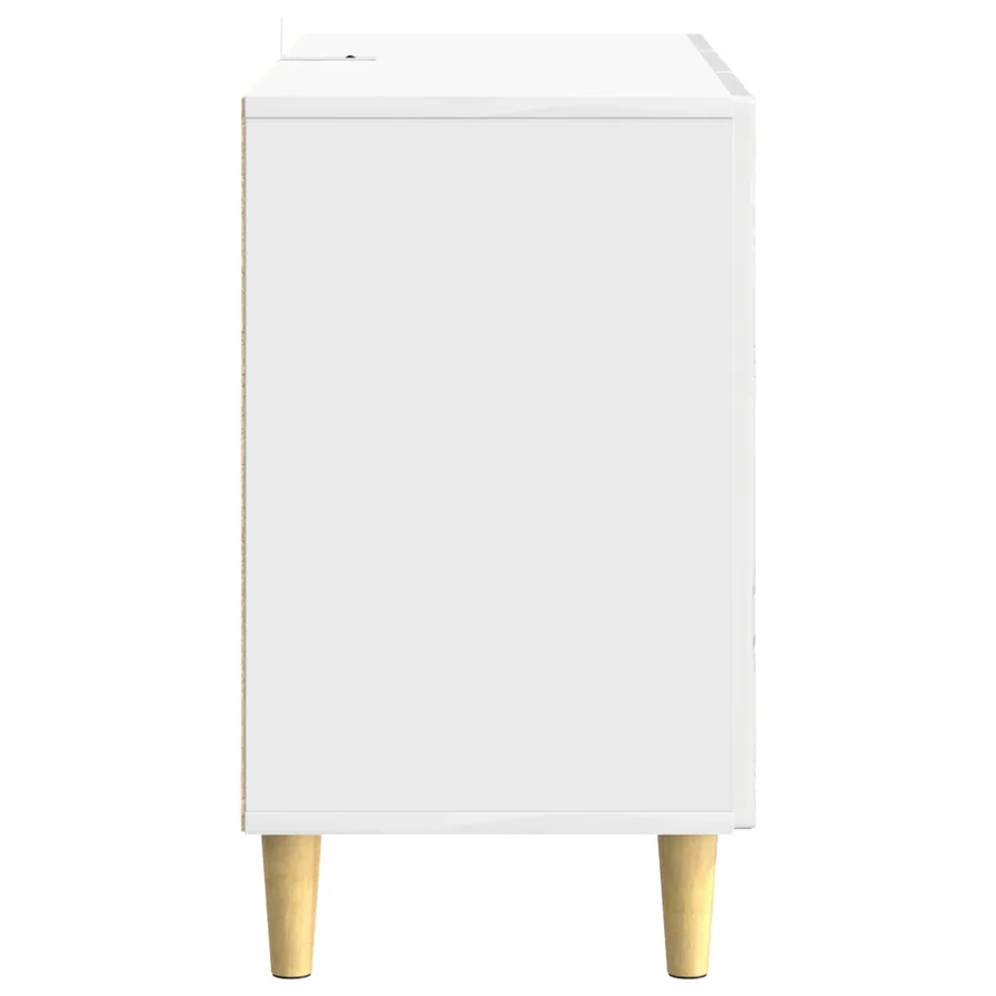 Buffet Blanc brillant 89 x 34,5 x 60 cm Bois d'ingénierie - 6