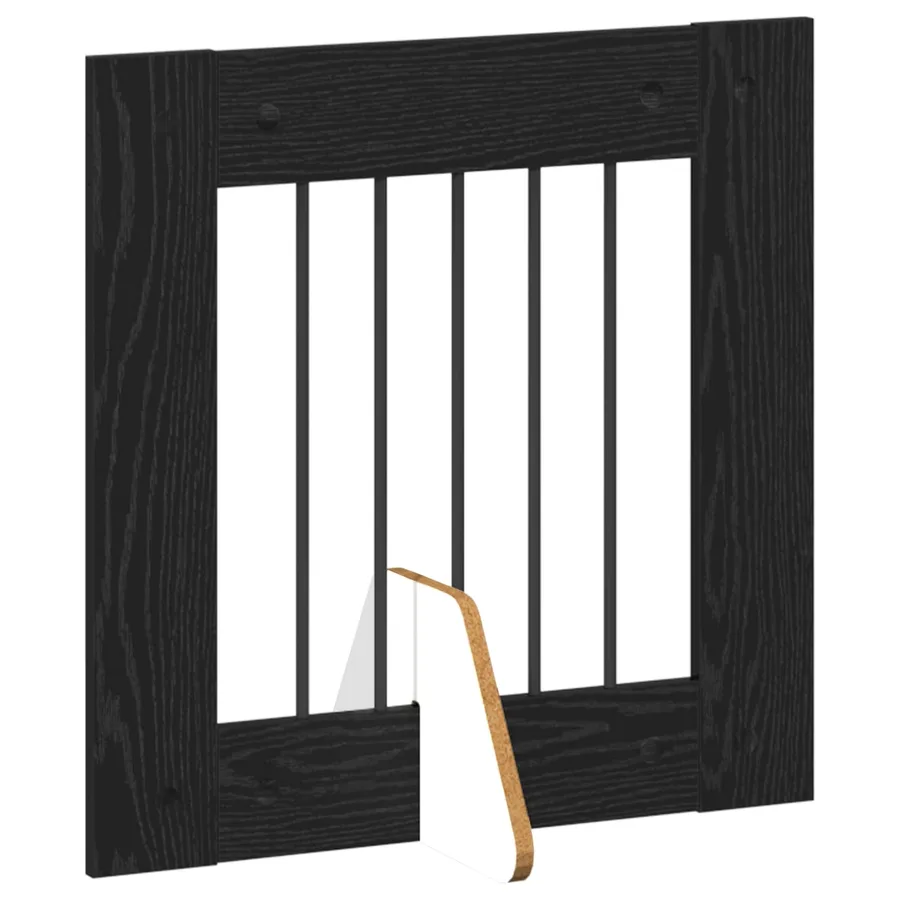 Porte de chien pliable avec supports 8 pcs Chêne noir 60 cm - 3
