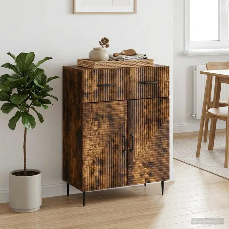 Buffet Chêne fumé 66 x 34,5 x 89,5 cm Bois d'ingénierie