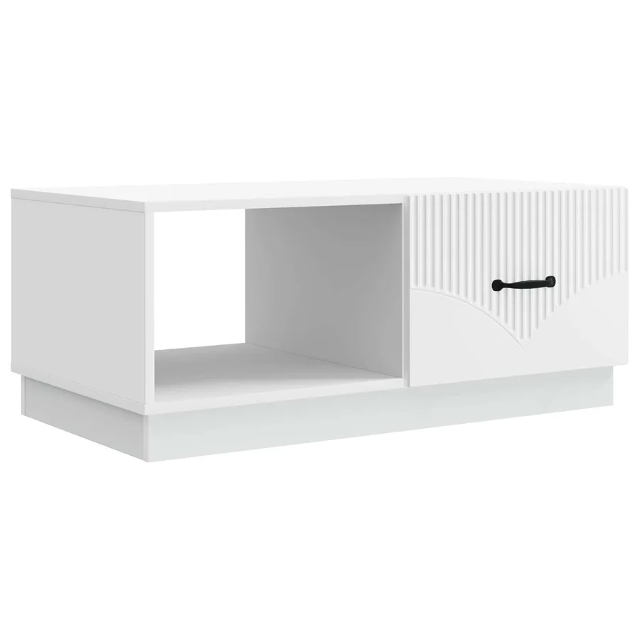Table basse Blanc 90 x 50 x 37 cm Bois d'ingénierie - 2