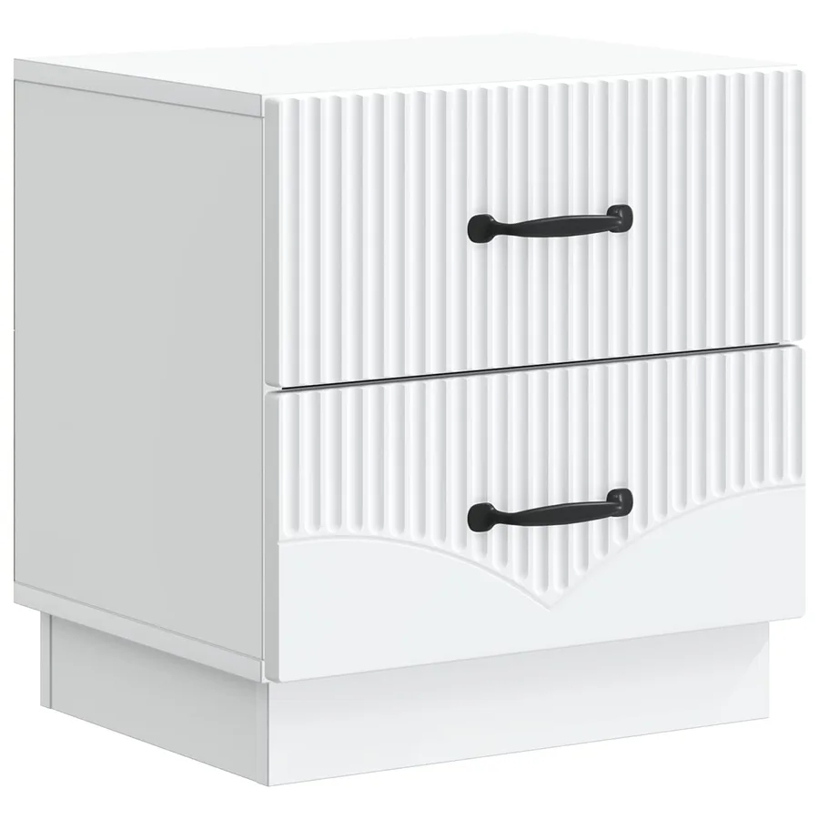 Cabinet de chevet avec tiroir 2 pcs Blanc 43 x 34,5 x 44,5 cm - 5