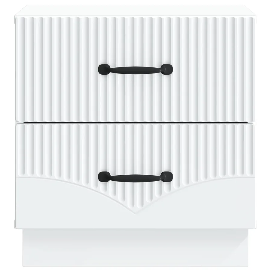 Cabinet de chevet avec tiroir 2 pcs Blanc 43 x 34,5 x 44,5 cm - 7