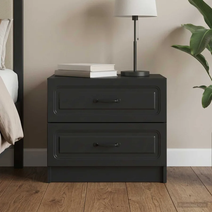 Cabinet de chevet Noir 62 x 34,5 x 44,5 cm Bois d'ingénierie