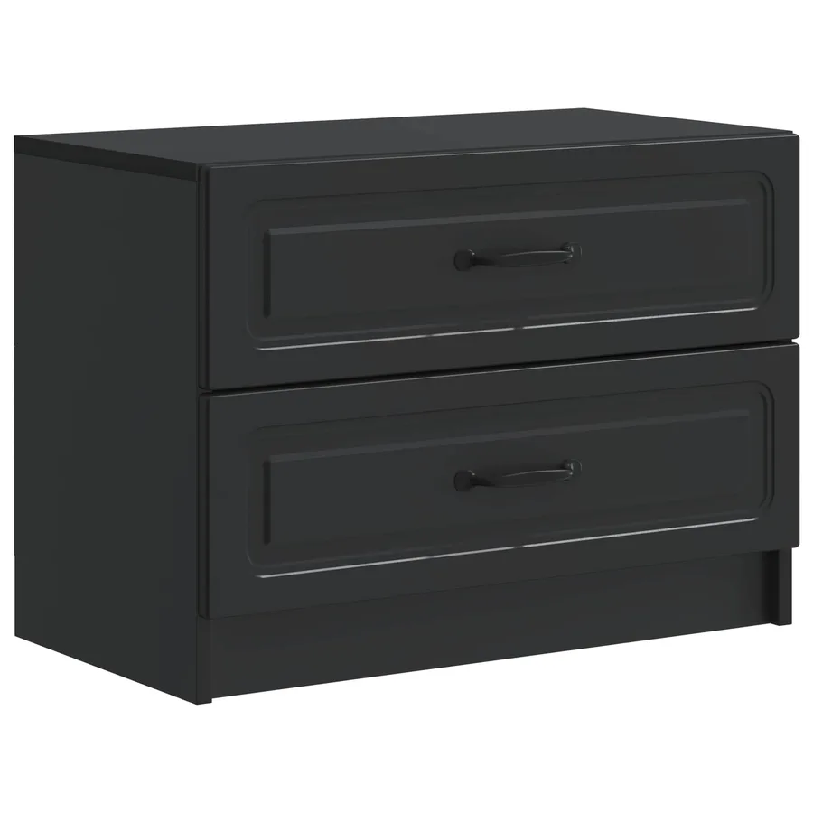 Cabinet de chevet Noir 62 x 34,5 x 44,5 cm Bois d'ingénierie - 2