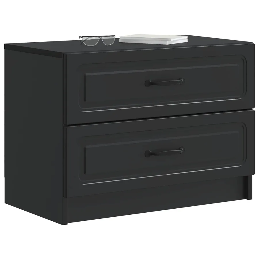 Cabinet de chevet Noir 62 x 34,5 x 44,5 cm Bois d'ingénierie - 3