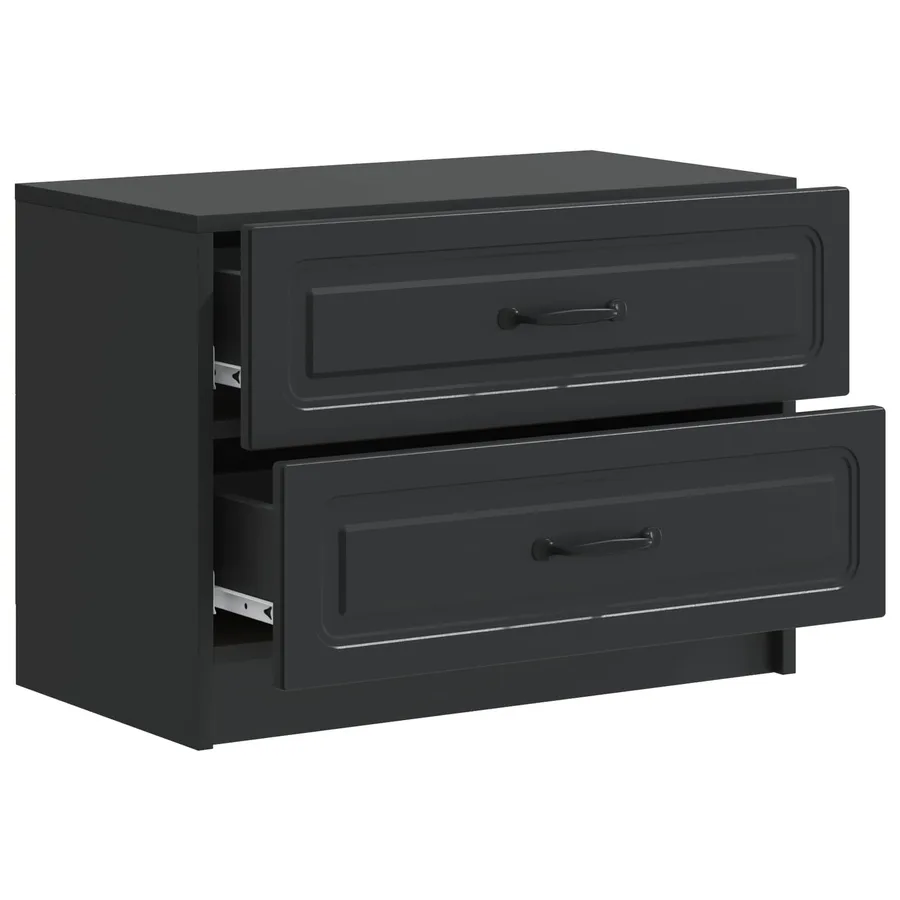 Cabinet de chevet Noir 62 x 34,5 x 44,5 cm Bois d'ingénierie - 4