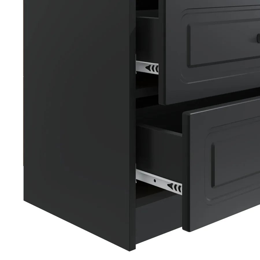 Cabinet de chevet Noir 62 x 34,5 x 44,5 cm Bois d'ingénierie - 9