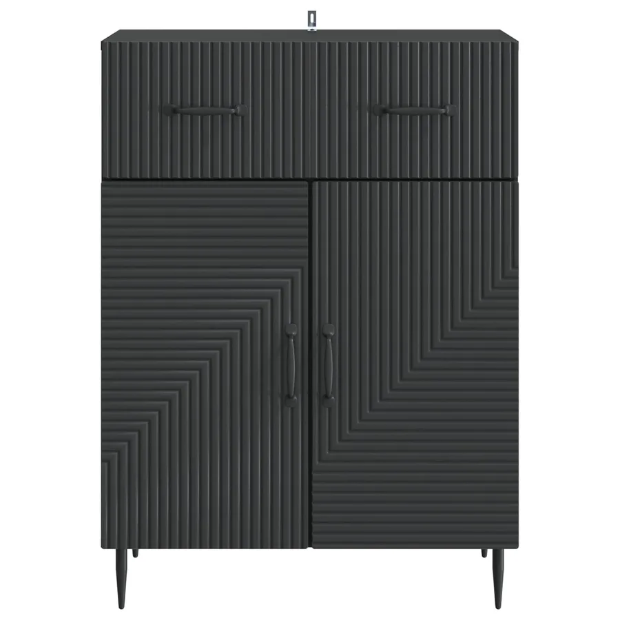 Buffet avec tiroir Noir 66 x 34,5 x 89,5 cm Bois d'ingénierie - 6