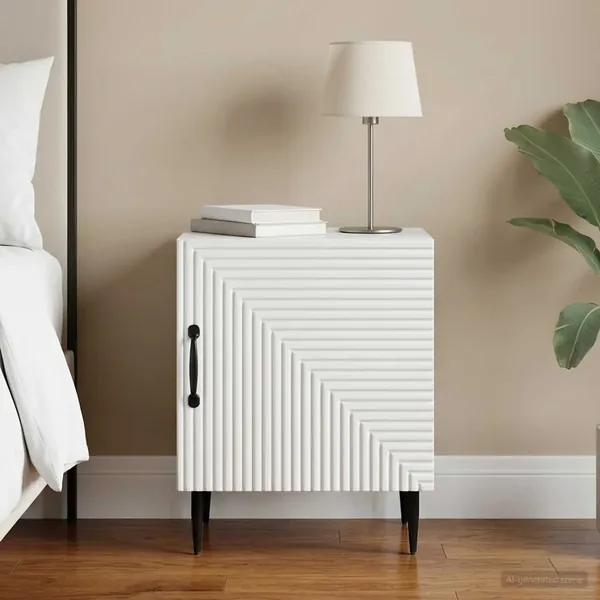 Cabinet de chevet Blanc 43 x 34,5 x 50 cm Bois d'ingénierie