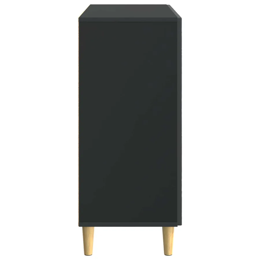 Buffet Noir 89 x 34,5 x 80 cm Bois d'ingénierie - 6