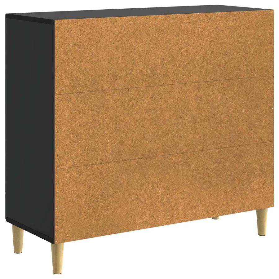 Buffet Noir 89 x 34,5 x 80 cm Bois d'ingénierie - 7