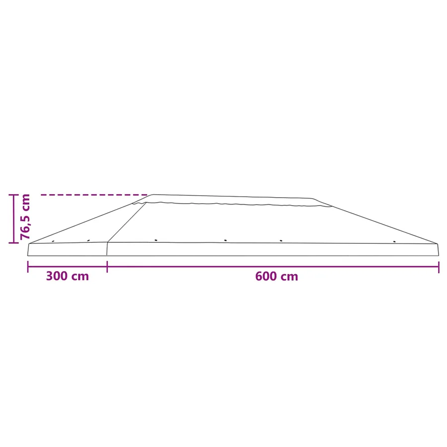 Housse de canopée de gazebo 6 x 3 m Vert Polyester 190 - 7